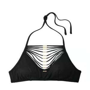 1201 NWT Victoria's Secret Swim Archives Strappy Hardware Halter Bikini Top SM